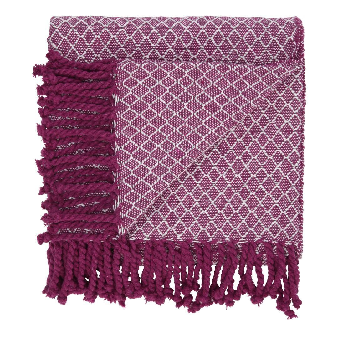 Decke mit Fransen aus 100 % Baumwolle – 135 x 200 cm. von Rugs’N’More