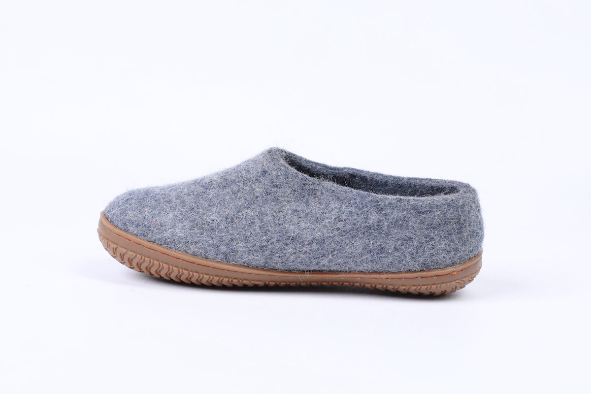 Wollhausschuhe (100 % reine Wolle) – Modell Denim mit Gummisohle – Dänisches Design von SHUS