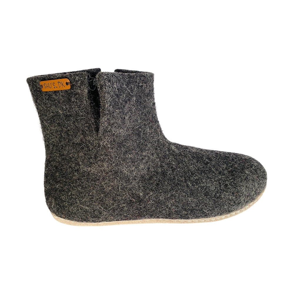 Wollstiefel (100 % reine Wolle) – Modell Koks mit Ledersohle – Dänisches Design von SHUS
