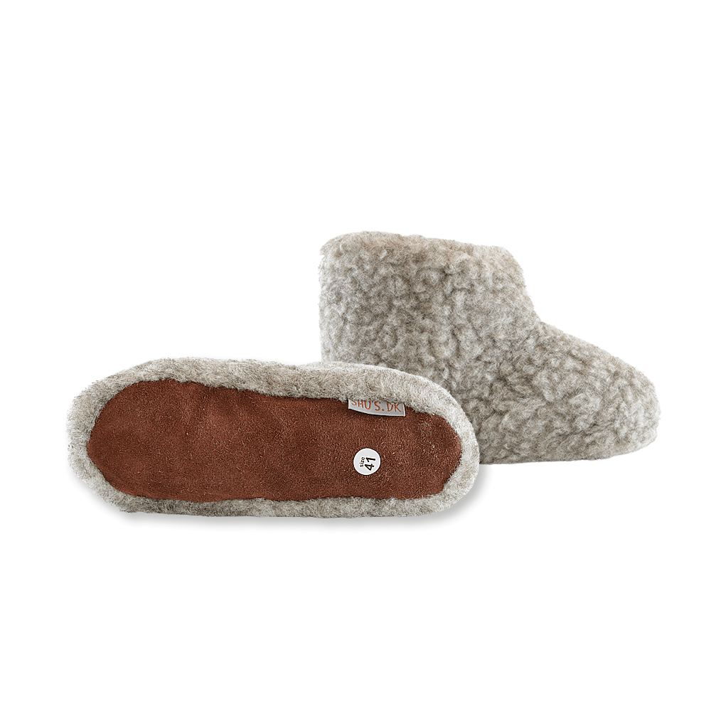 Flauschige Wollstiefel (100% reine Wolle) - Modell Grau - Dänisches Design von SHUS