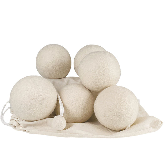 Trockenbälle aus 100 % reiner Wolle (6 Stück Wäschebälle)