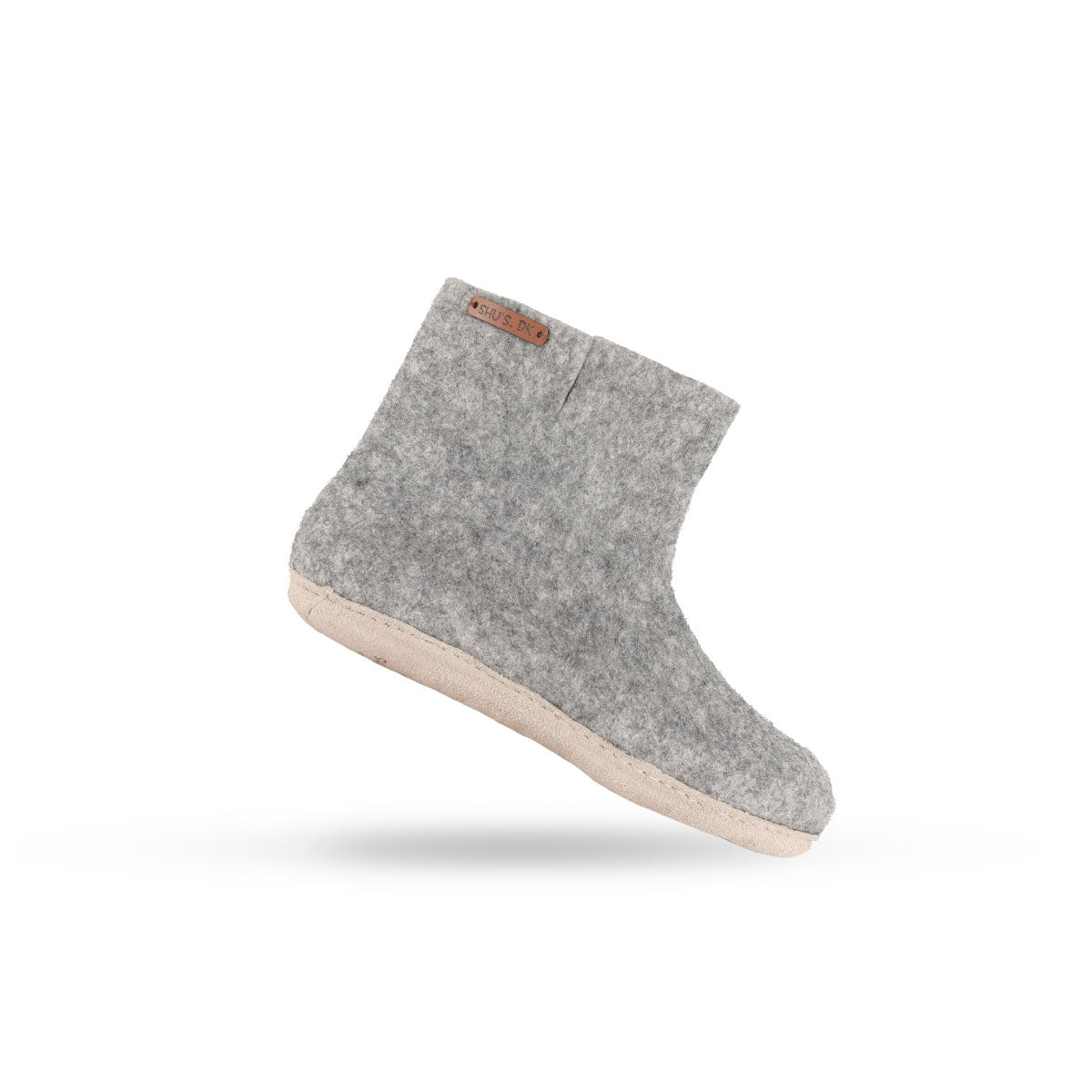 Wollstiefel (100 % reine Wolle) – Modell Grau mit Ledersohle – Dänisches Design von SHUS
