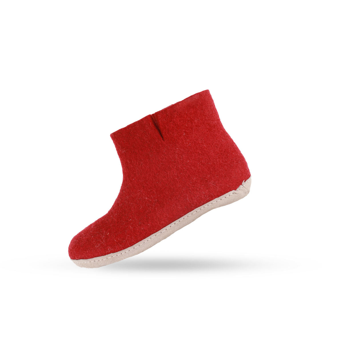 Wollstiefel (100 % reine Wolle) – Modell Rot mit Ledersohle – Dänisches Design von SHUS