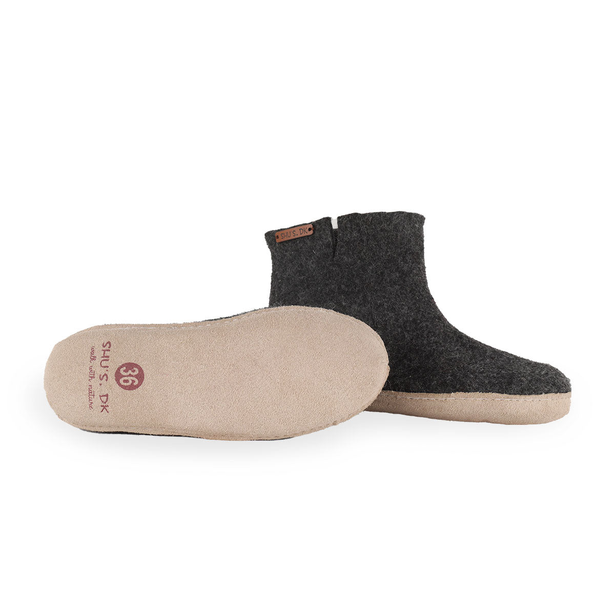 Wollstiefel (100 % reine Wolle) – Modell Koks mit Ledersohle – Dänisches Design von SHUS