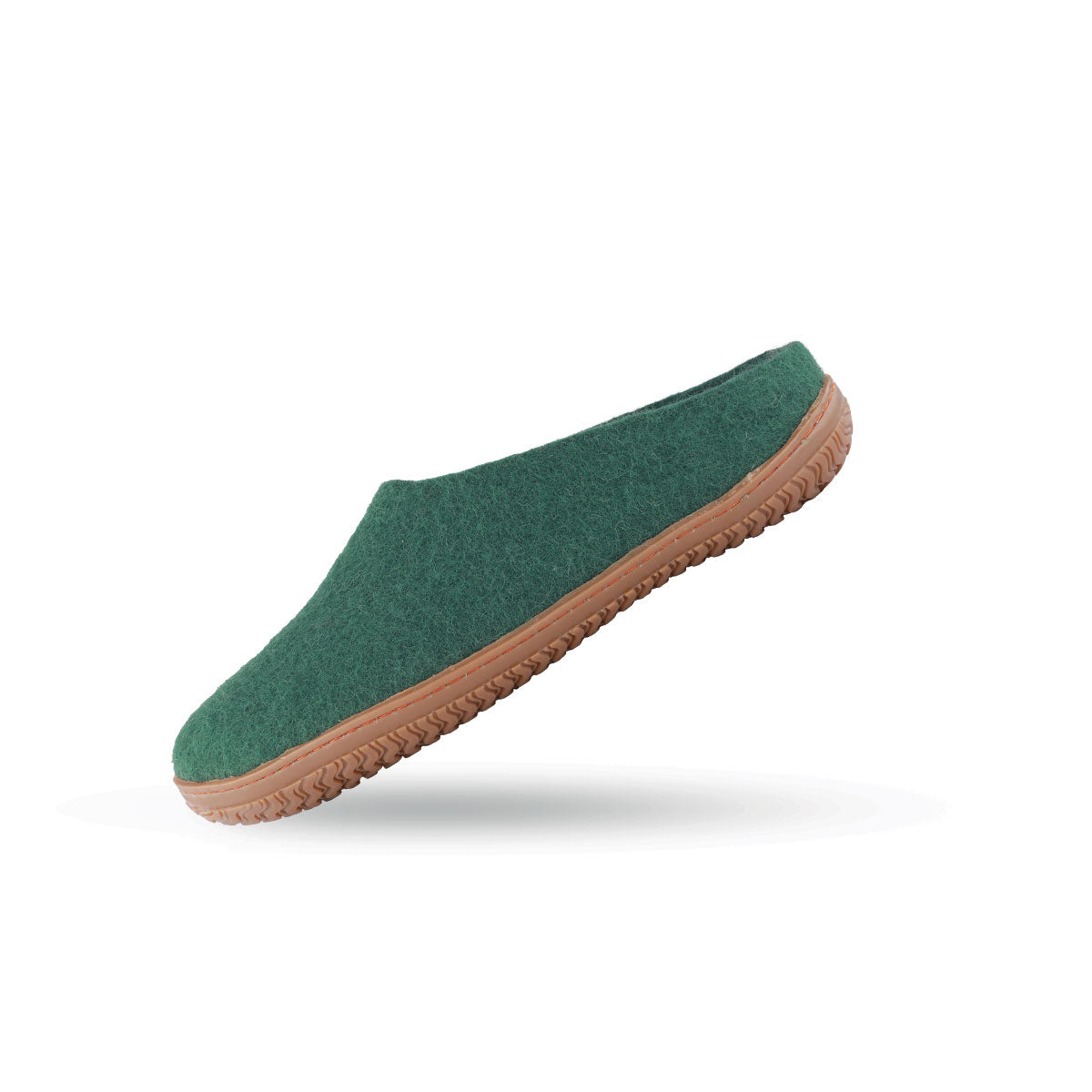 Wollpantoffel (100 % reine Wolle) – Modell Grün mit Gummisohle – Dänisches Design von SHUS