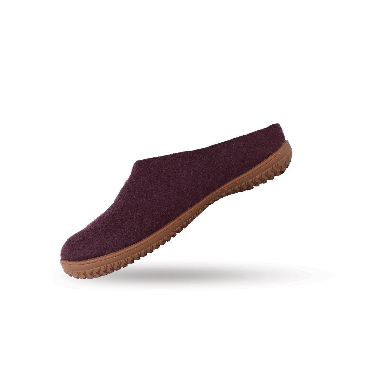 Wollpantoffel (100 % reine Wolle) – Modell Lila mit Gummisohle – Dänisches Design von SHUS