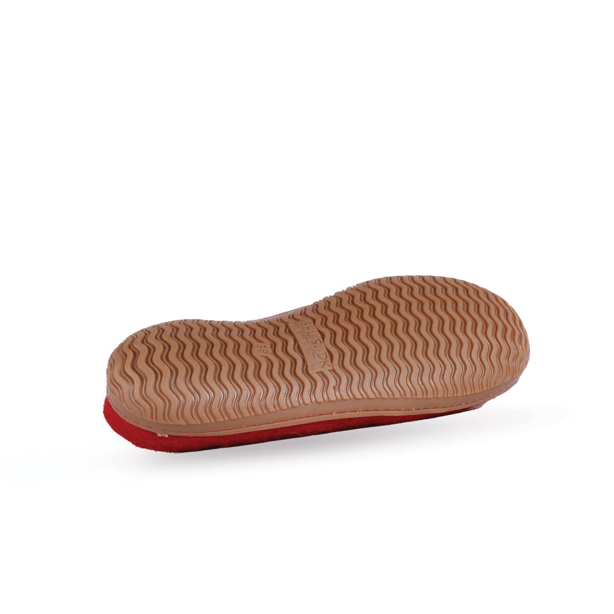 Wollpantoffel (100 % reine Wolle) – Modell Rot mit Gummisohle – Dänisches Design von SHUS
