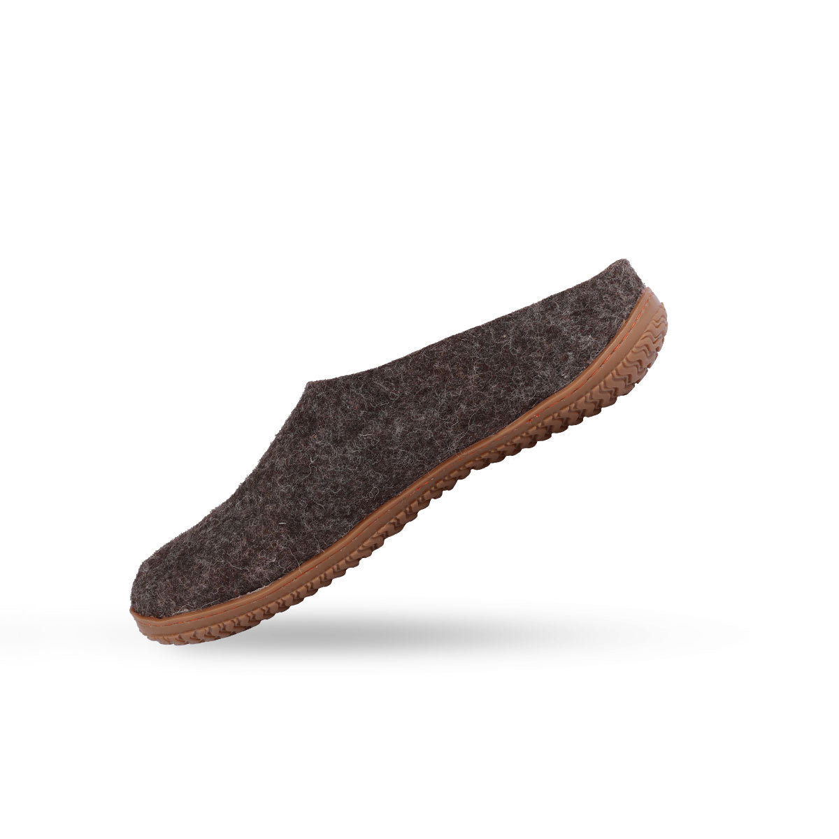 Wollpantoffel(100 % reine Wolle) – Modell Braun mit Gummisohle – Dänisches Design von SHUS