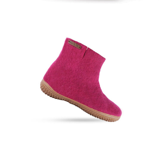 Wollstiefel (100 % reine Wolle) Modell Rosa mit Gummisohle – Dänisches Design von SHUS