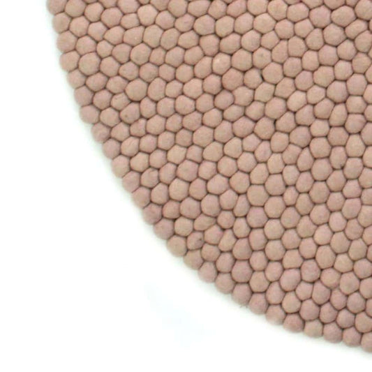 Kugelteppich handgefertigt aus 100 % reiner Wolle - Altrosa