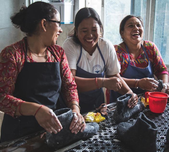 Shu's hjemmesko af 100% ren uld - rød