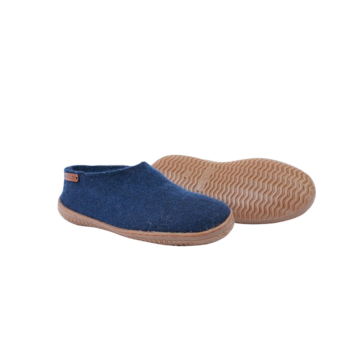 Wollhausschuhe (100 % reine Wolle) – Modell Blau mit Gummisohle – Dänisches Design von SHUS