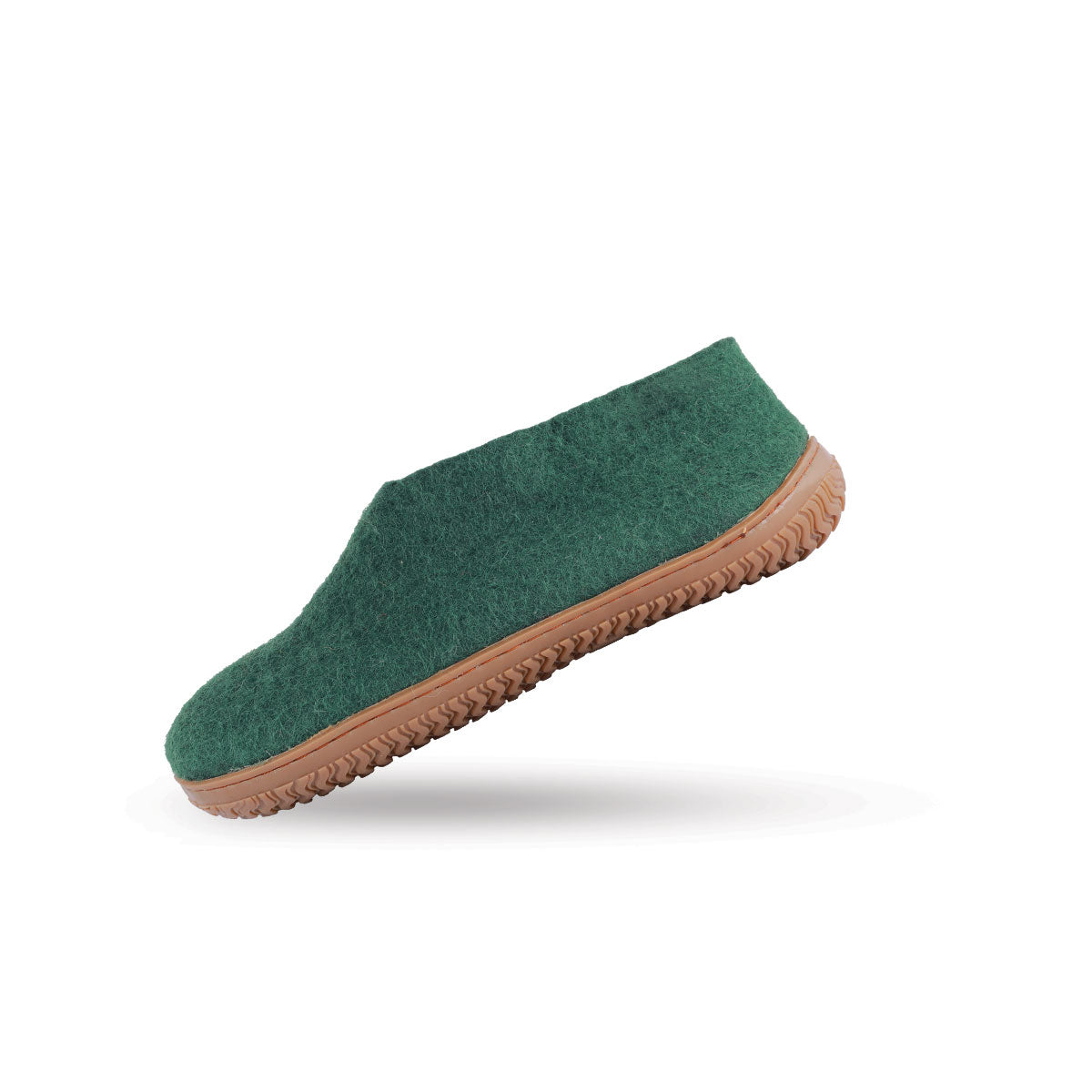Wollhausschuhe (100 % reine Wolle) – Modell Grün mit Gummisohle – Dänisches Design von SHUS