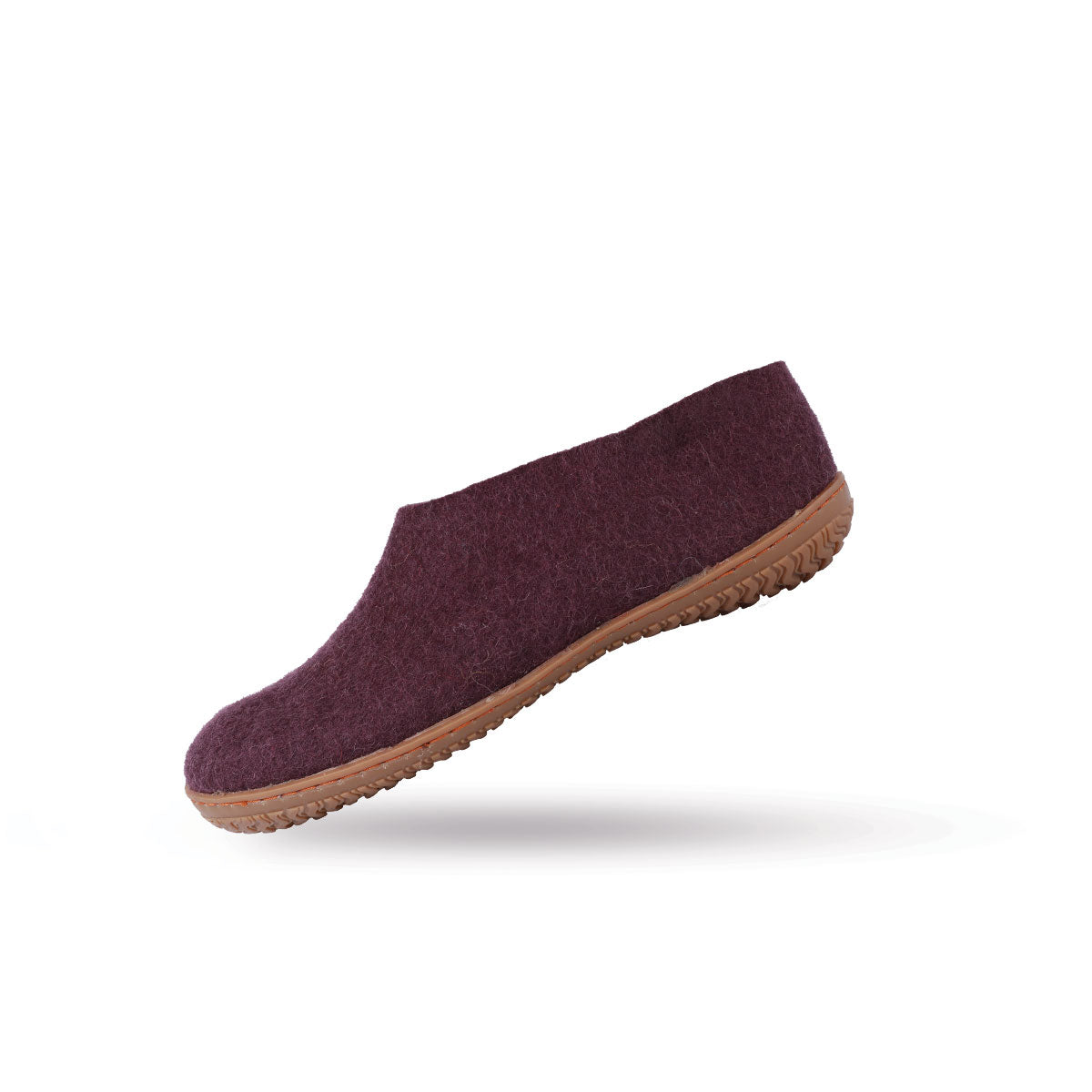 Wollhausschuhe (100 % reine Wolle) – Modell Lila mit Gummisohle – Dänisches Design von SHUS