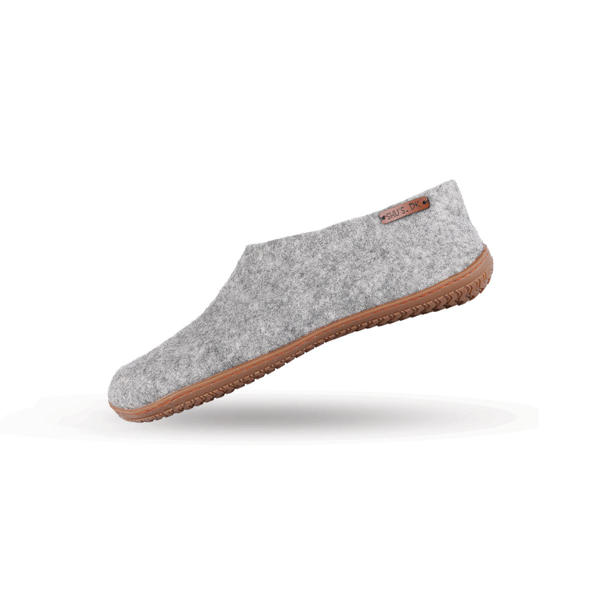 Wollhausschuhe (100 % reine Wolle) – Modell Grau mit Gummisohle – Dänisches Design von SHUS