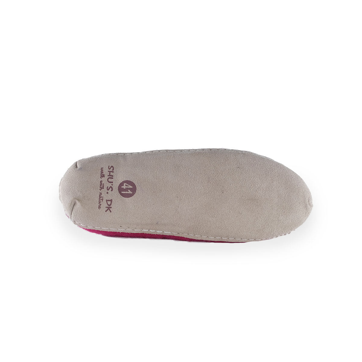 Wollhausschuhe (100 % reine Wolle) – Modell Pink mit Ledersohle – Dänisches Design von SHUS