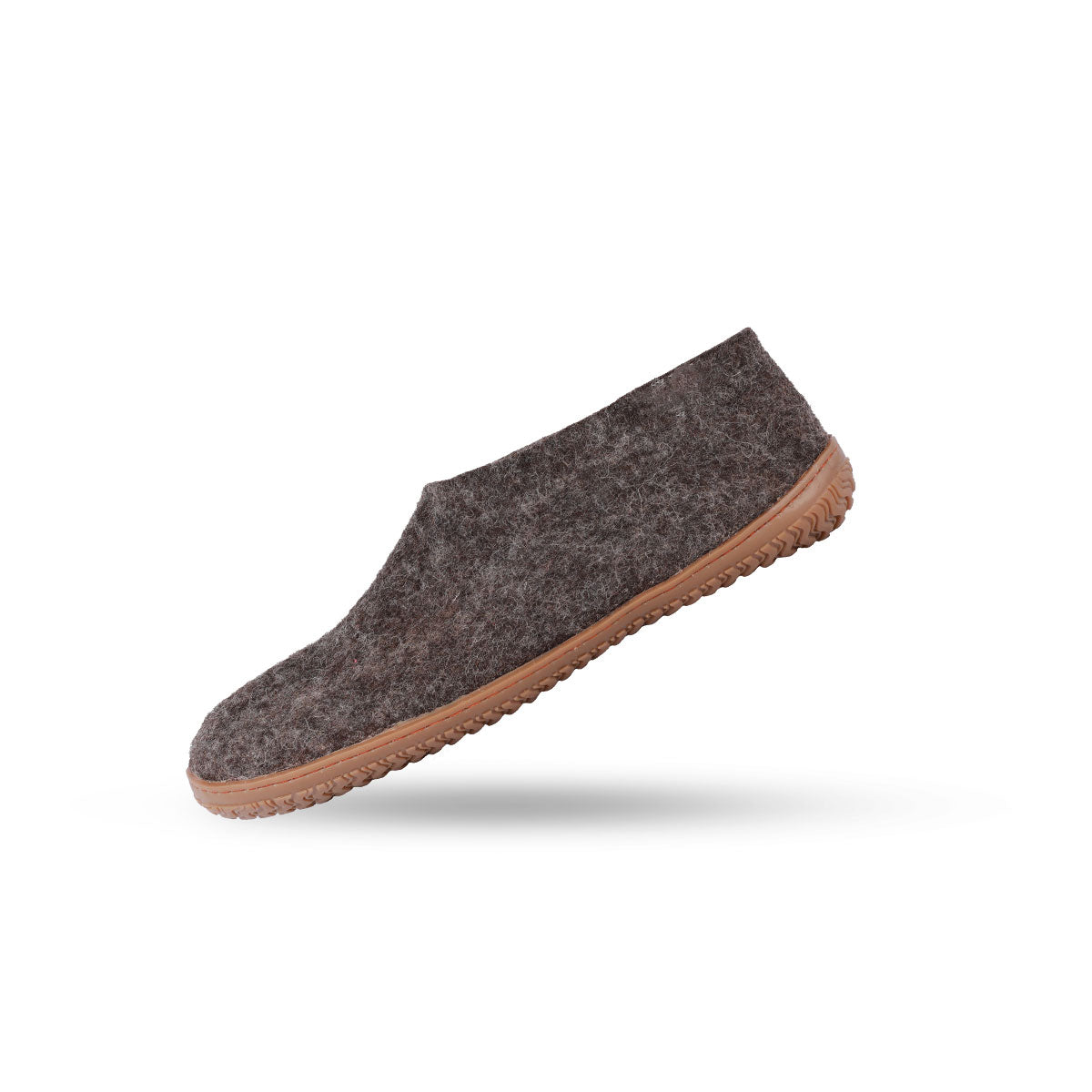 Wollhausschuhe (100 % reine Wolle) – Modell Braun mit Gummisohle – Dänisches Design von SHUS