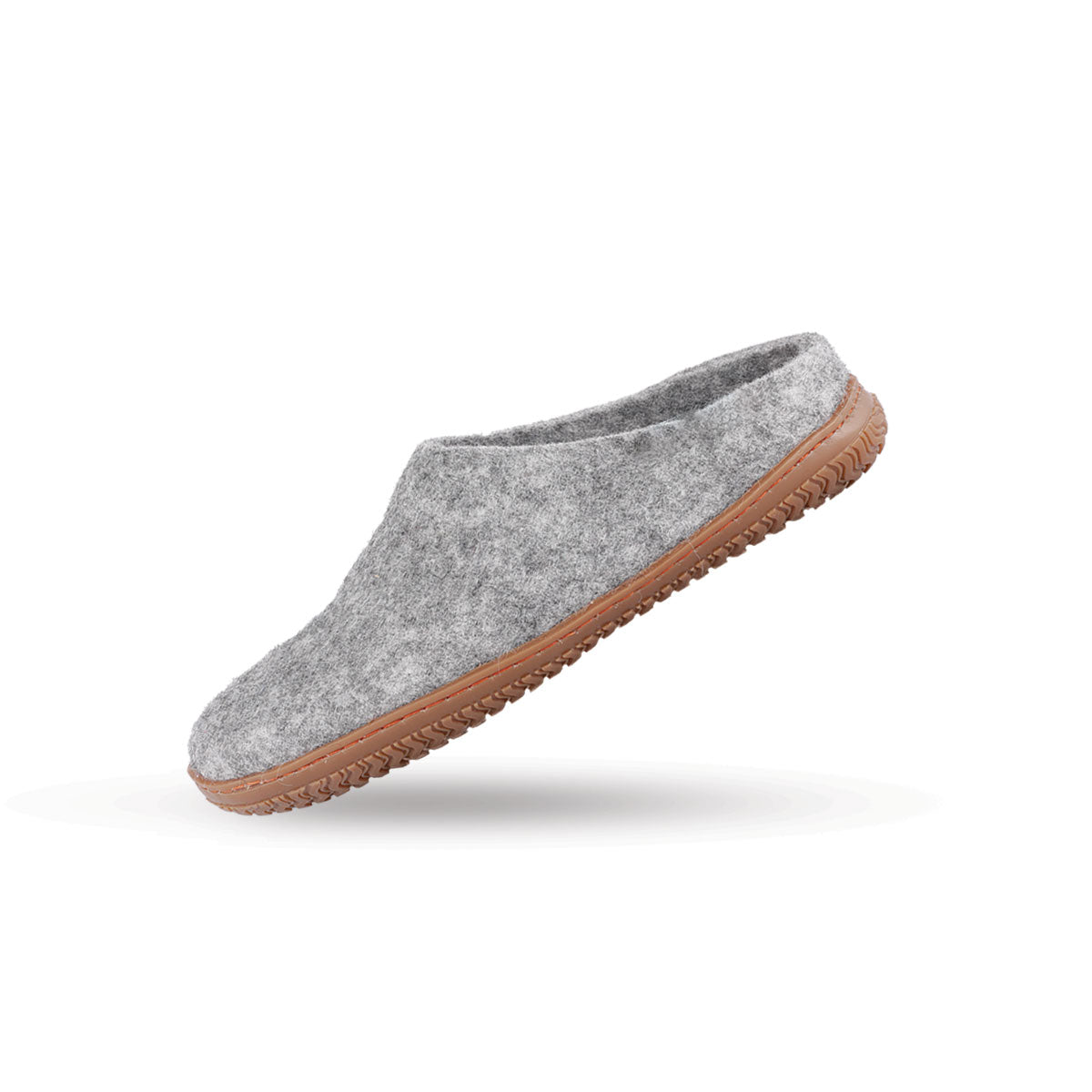 Wollpantoffel (100 % reine Wolle) – Modell Grau mit Gummisohle – Dänisches Design von SHUS