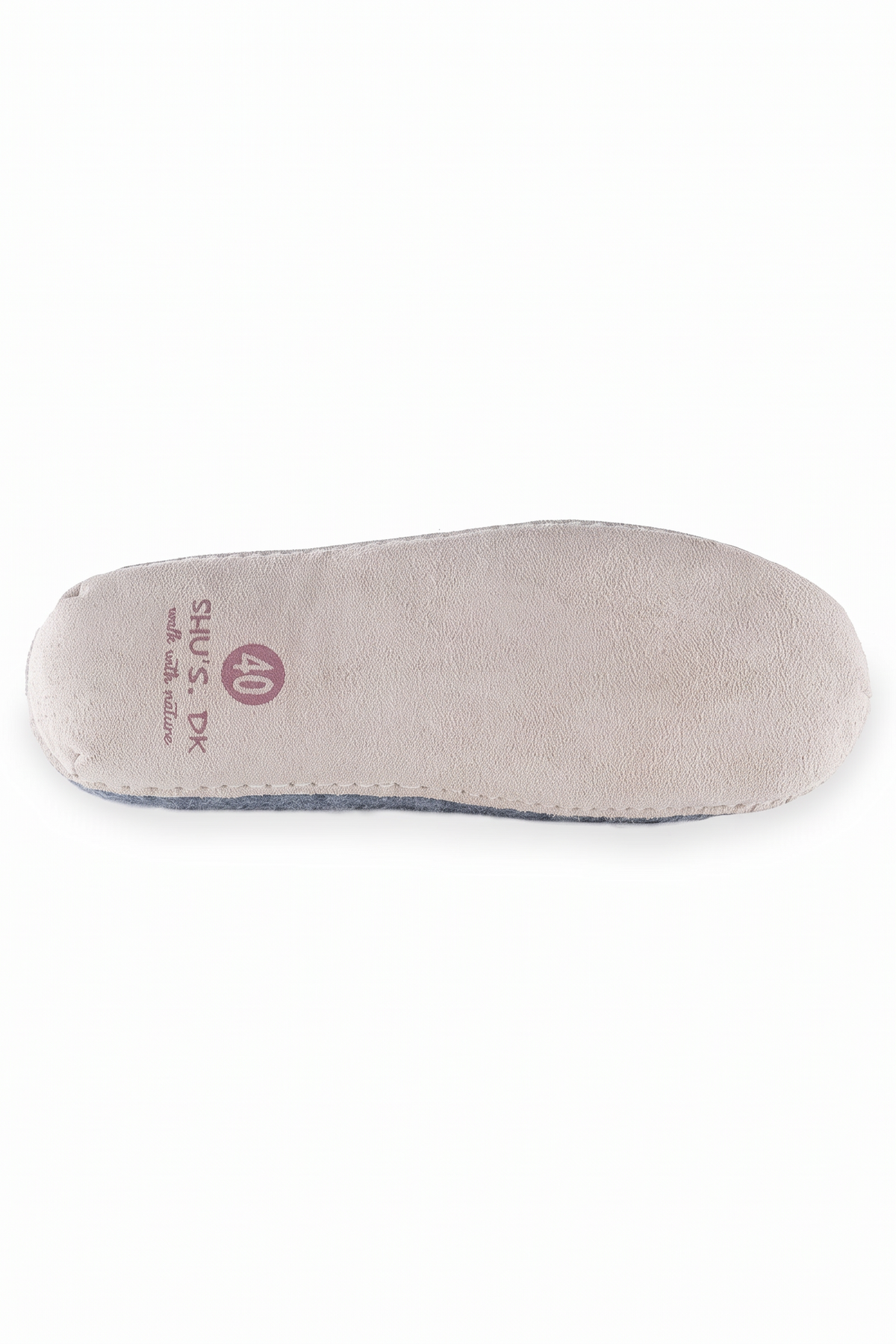 Wollpantoffel (100 % reine Wolle) – Modell Grau mit Ledersohle – Dänisches Design von SHUS