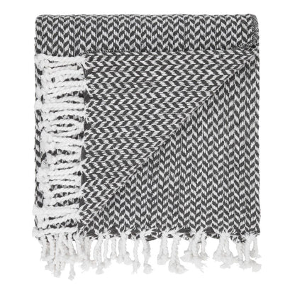 Decke mit Fransen aus 100 % Baumwolle – 135 x 200 cm. von Rugs’N’More