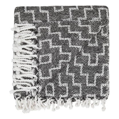 Decke mit Fransen aus 100 % Baumwolle – 135 x 200 cm. von Rugs’N’More