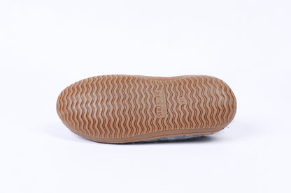 Wollpantoffel (100 % reine Wolle) – Modell Grau mit Gummisohle – Dänisches Design von SHUS