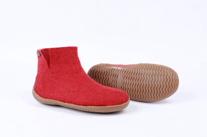 Wollstiefel (100 % reine Wolle) – Modell Rot mit Gummisohle – Dänisches Design von SHUS