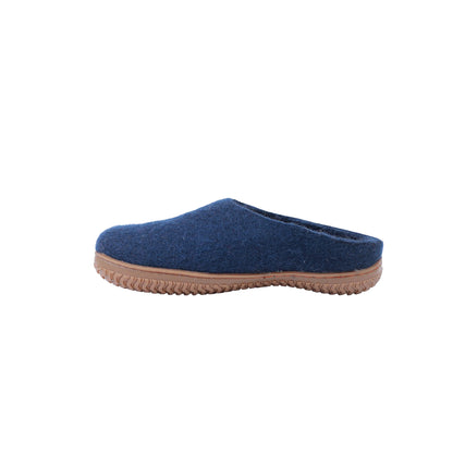 Wollpantoffel (100 % reine Wolle) – Modell Blau mit Gummisohle – Dänisches Design von SHUS