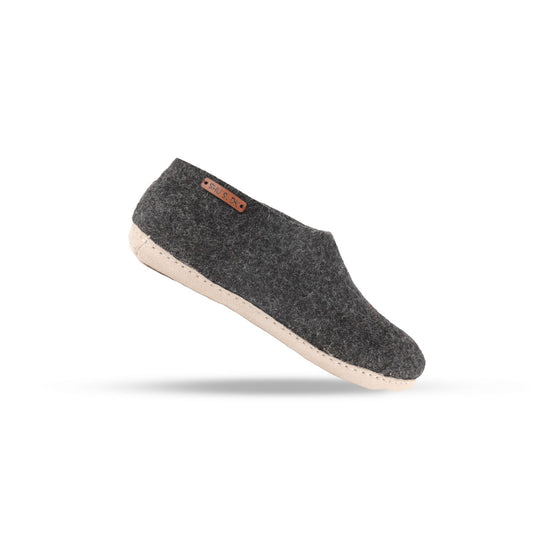 Wollhausschuhe (100 % reine Wolle) – Modell Kosk mit Ledersohle – Dänisches Design von SHUS