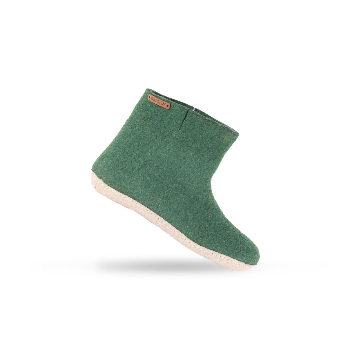 Wollstiefel (100 % reine Wolle) – Modell Grün mit Ledersohle – Dänisches Design von SHUS