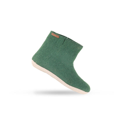 Wollstiefel (100 % reine Wolle) – Modell Grün mit Ledersohle – Dänisches Design von SHUS