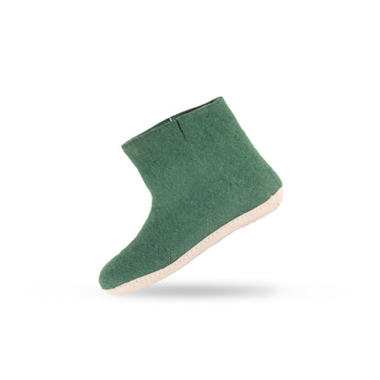 Wollstiefel (100 % reine Wolle) – Modell Grün mit Ledersohle – Dänisches Design von SHUS