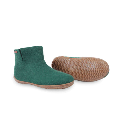 Wollstiefel (100 % reine Wolle) Modell Grün mit Gummisohle – Dänisches Design von SHUS