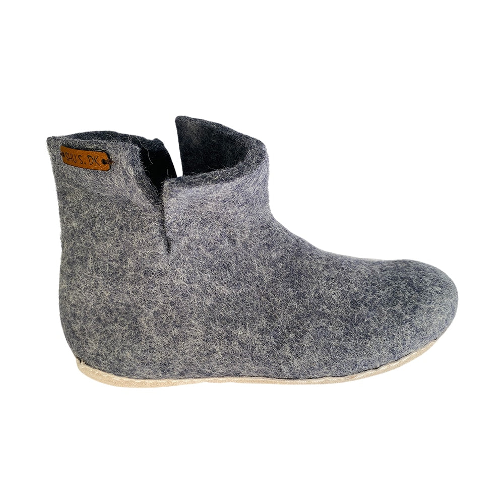 Wollstiefel (100 % reine Wolle) – Modell Denim mit Ledersohle – Dänisches Design von SHUS