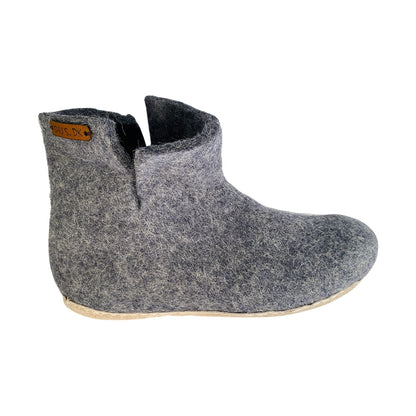 Wollstiefel (100 % reine Wolle) – Modell Grau mit Ledersohle – Dänisches Design von SHUS