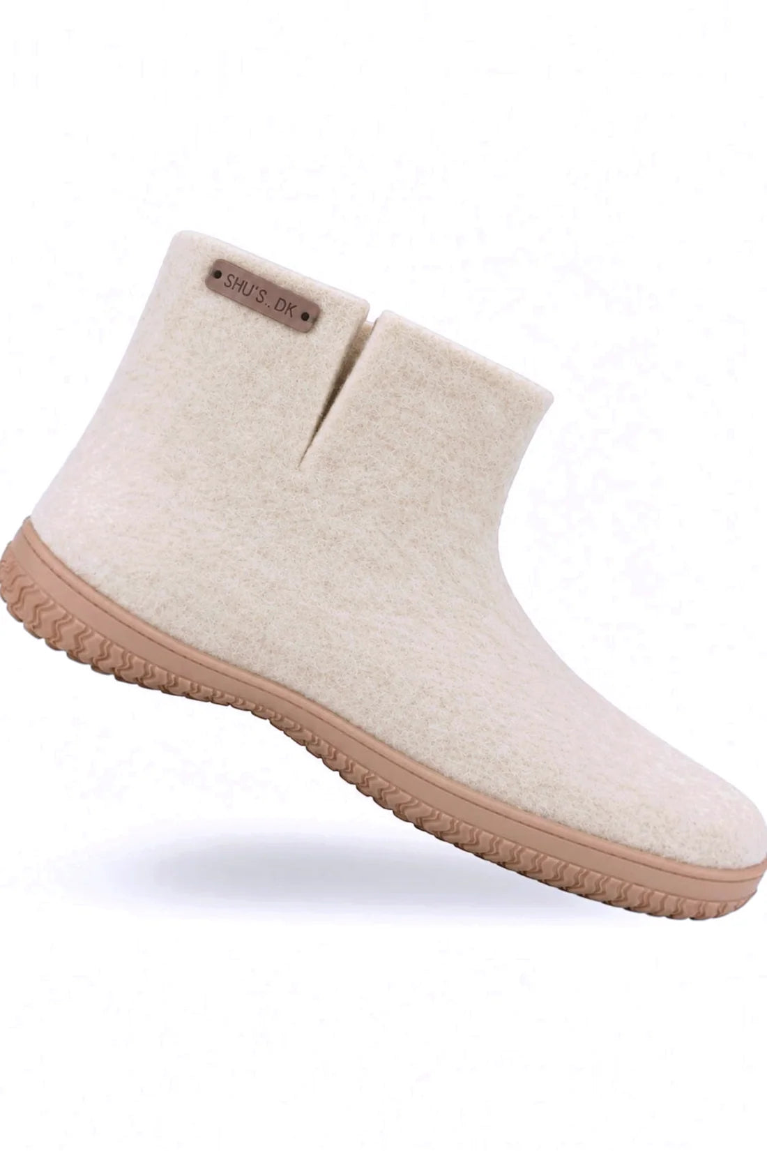 Wollstiefel (100 % reine Wolle) – Modell Beige mit Gummisohle