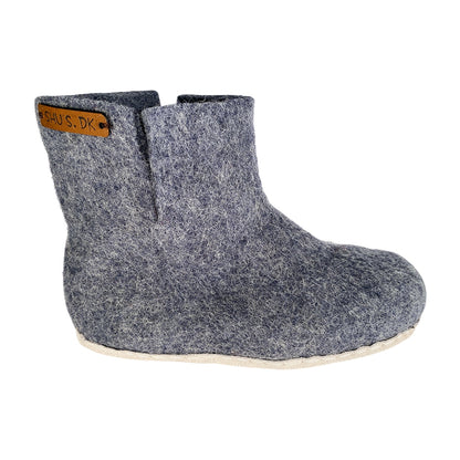 Wollstiefel für Kinder (100 % reine Wolle) – Modell Denim mit Ledersohle – dänisches Design von SHUS