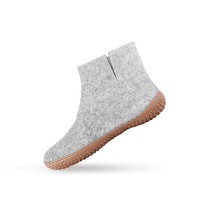 Wollstiefel (100 % reine Wolle) – Modell Grau mit Gummisohle – Dänisches Design von SHUS