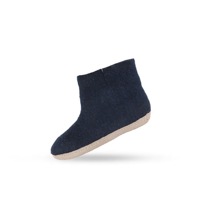 Wollstiefel (100 % reine Wolle) – Modell Blau mit Ledersohle – Dänisches Design von SHUS