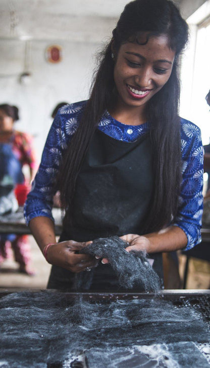 Wollstiefel (100 % reine Wolle) – Modell Denim mit Gummisohle – Dänisches Design von SHUS