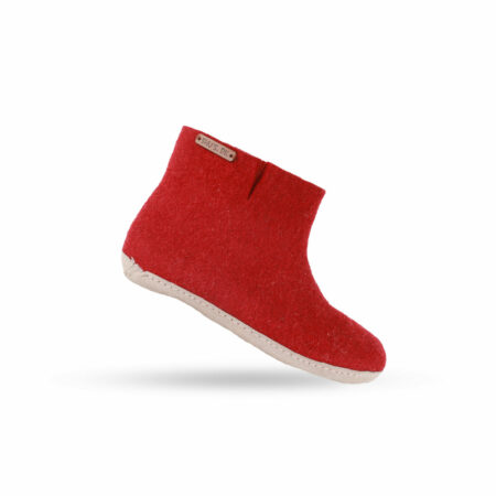 Wollstiefel (100 % reine Wolle) – Modell Rot mit Ledersohle – Dänisches Design von SHUS