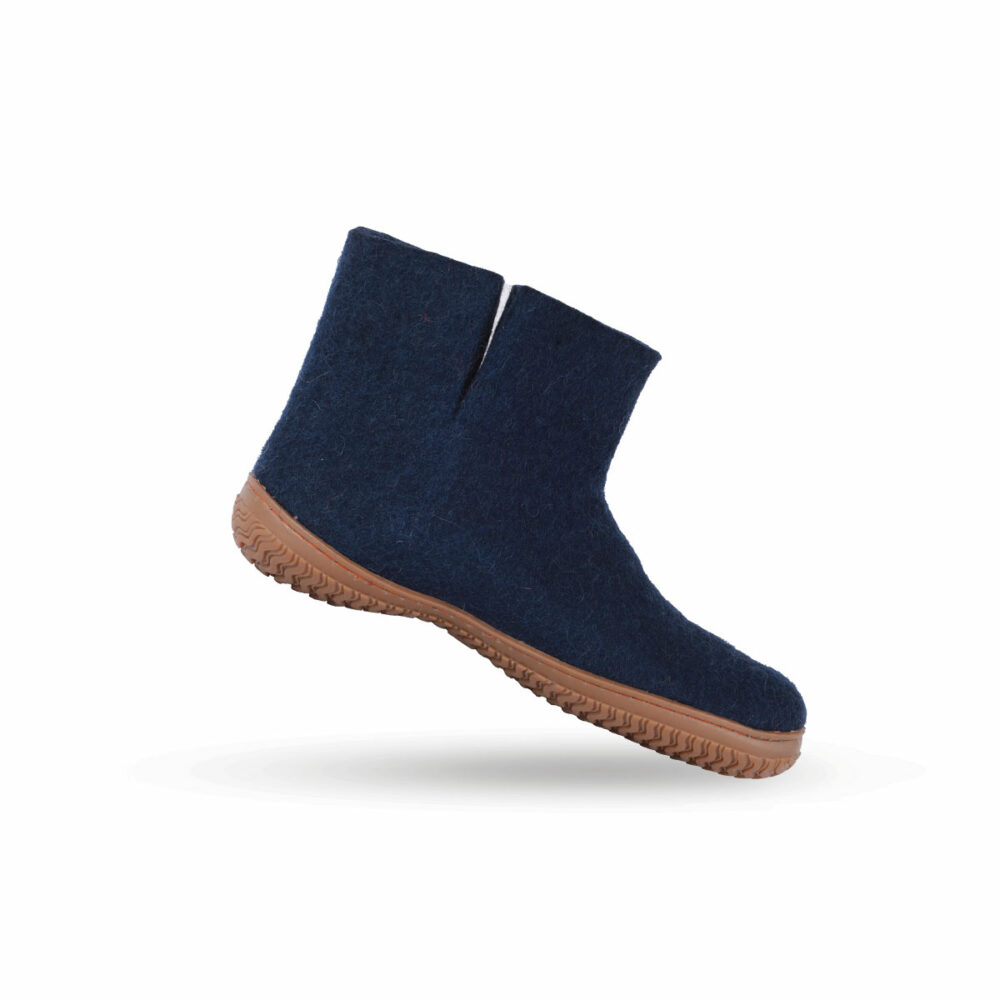 Wollstiefel (100 % reine Wolle) – Modell Blau mit Gummisohle – Dänisches Design von SHUS