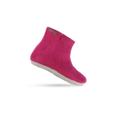 Wollstiefel (100% reine Wolle) - Modell pink mit Ledersohle - Danish Design from SHUS