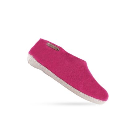 Wollhausschuhe (100 % reine Wolle) – Modell Pink mit Ledersohle – Dänisches Design von SHUS