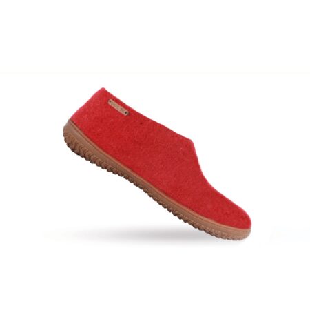 Wollhausschuhe (100 % reine Wolle) – Modell Rot mit Gummisohle – Dänisches Design von SHUS