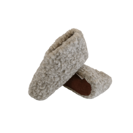 Flauschige Wollhausschuhe(100% reine Wolle) - Modell Grau - Dänisches Design von SHUS